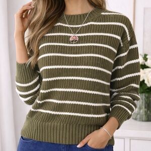 a.n.a Women’s XS Rory Gilmore Esque Olive Green Knit Sweater